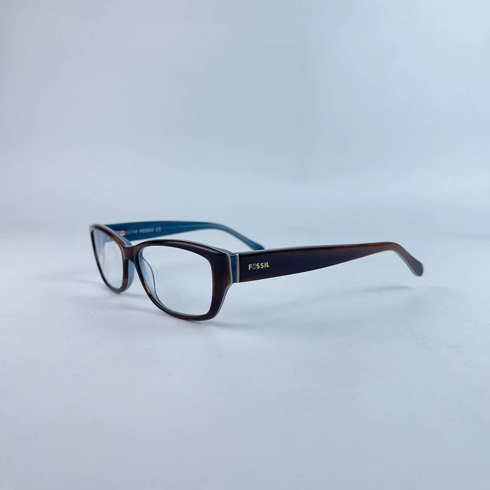 Fossil‎ Cassie 0DY1 Women Eyeglasses Brown & Blue Plastic Full Rim 52-14-135 mm